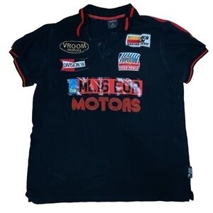 Mad Blue Racing Black Men’s Classy Polo Shirt Ml 16 EUR Motors Vroom Siz…